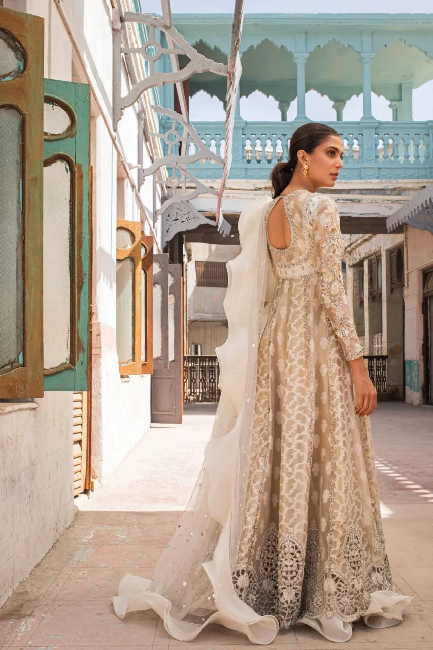 Dull Gold Tissue Jamawar Kalidaar Peshwaas - Image 3