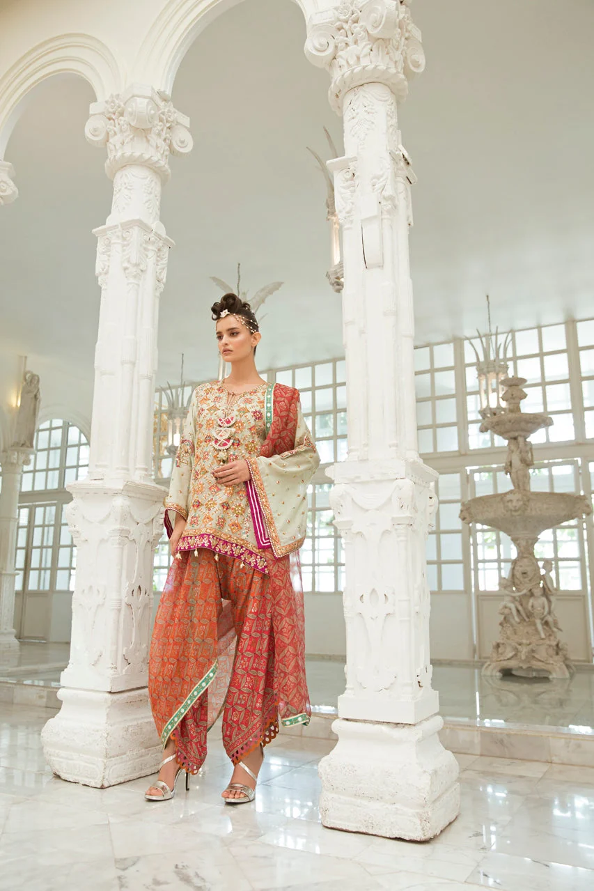 Hand Embroidered Cotton Net Abha - Image 2