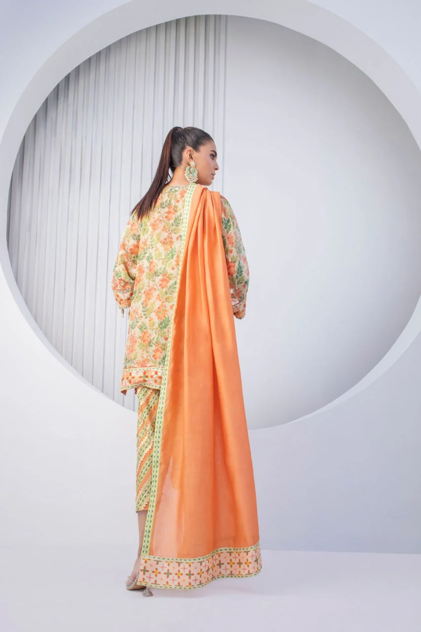 Tangerine Cotton Net Dress - Image 3